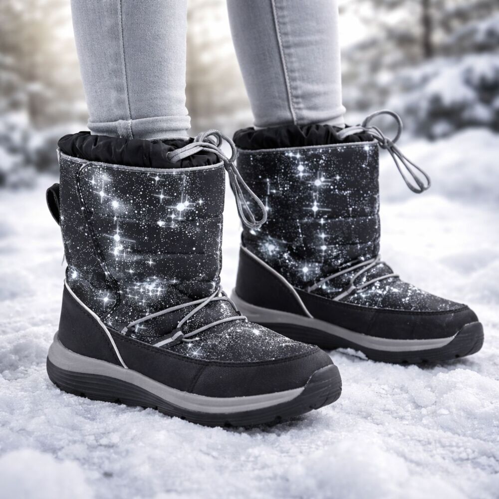 Lands' End Kids Galaxy Space Insulated Waterproof Snow Youth 6 / Women's 7.5-8